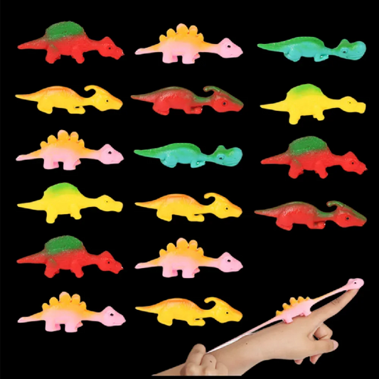 Dinosaur Finger Toys Colorful Catapult Party Favor Set