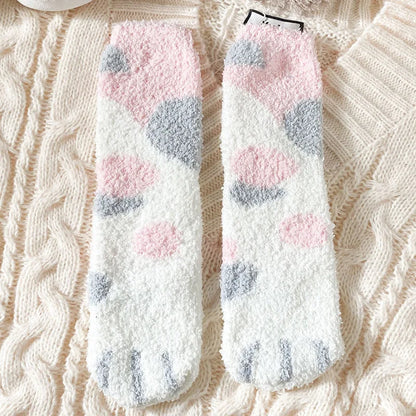 Women's Winter Socks Coral Velvet Warm Fuzzy Floor Socks 2-Pair