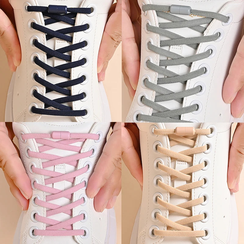 No Tie Shoelaces Elastic Quick Lock Laces for Kids & Adults