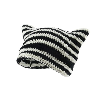 Women's Cat Ear Beanie Warm Knit Winter Hat 56-60cm