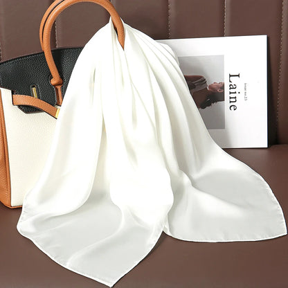 Women's Square Scarf, 70×70cm Printed Satin-Style Headscarf