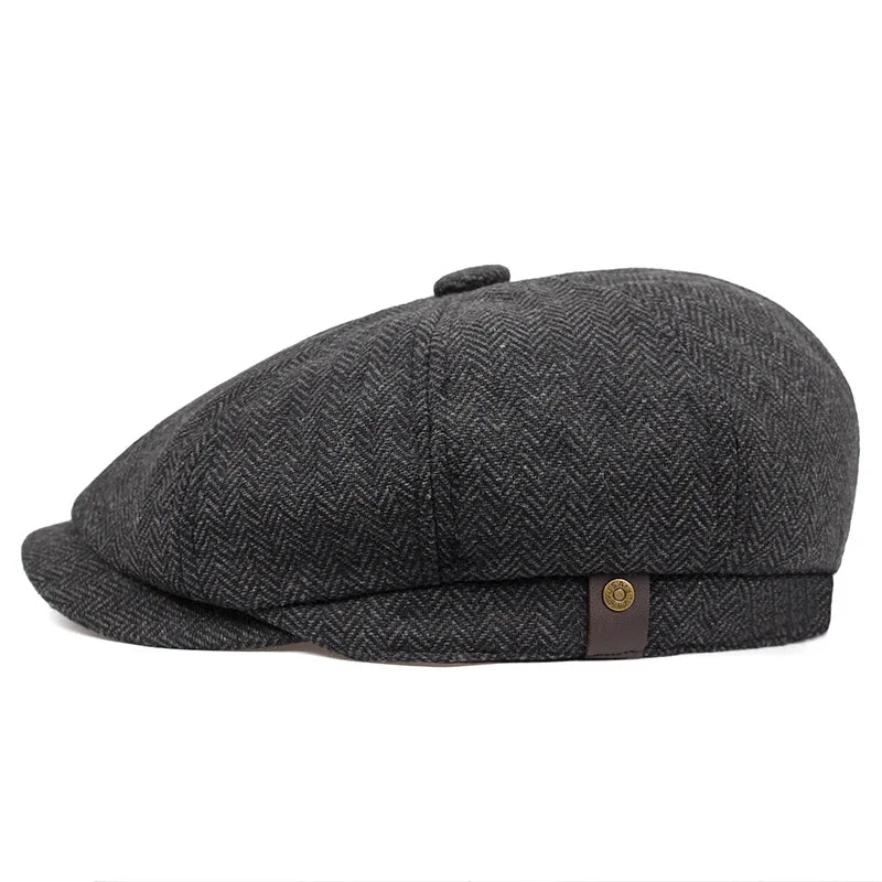 Newsboy Cap Plaid Octagonal Flat Cap for Men and Women