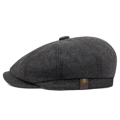 Newsboy Cap Plaid Octagonal Flat Cap for Men and Women