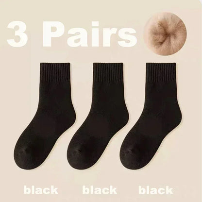Women's Winter Socks Thick Warm Casual Crew Socks 3-Pack