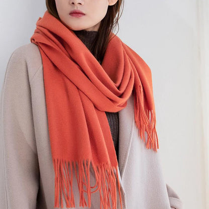 Women's Wool Scarf – Warm Winter Wrap 200×35cm