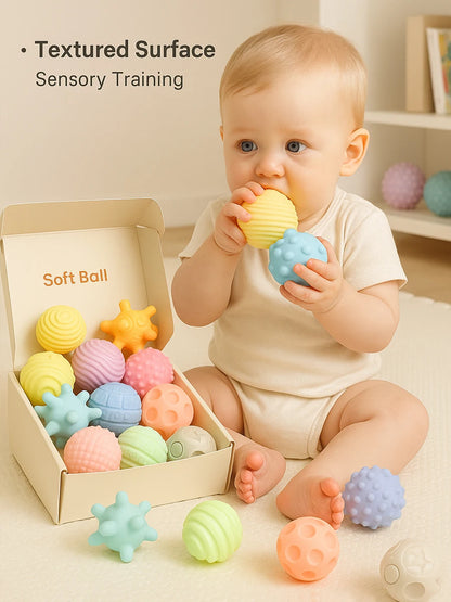 Baby Sensory Balls Set of 6 Textured Teething Toys for Infants