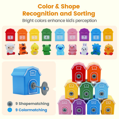 Montessori Farm Train Toy for Counting, Matching and Fine Motor Skills