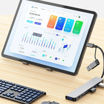 USB C Hub with Card Reader USB 3.0 and 3.5mm Audio Adapter