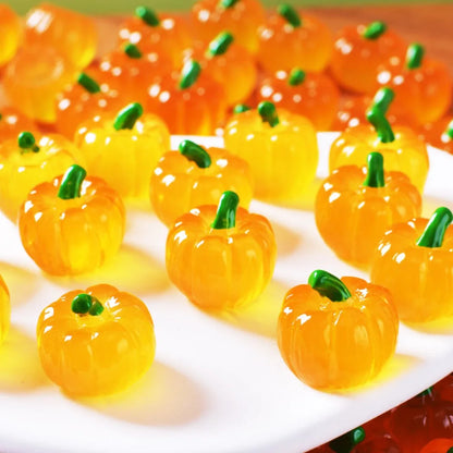 Mini Halloween Pumpkin Decorations, Resin Figurines for Fairy Gardens