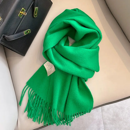 Wool Winter Scarf – 100% Wool Warm Solid Color Wrap