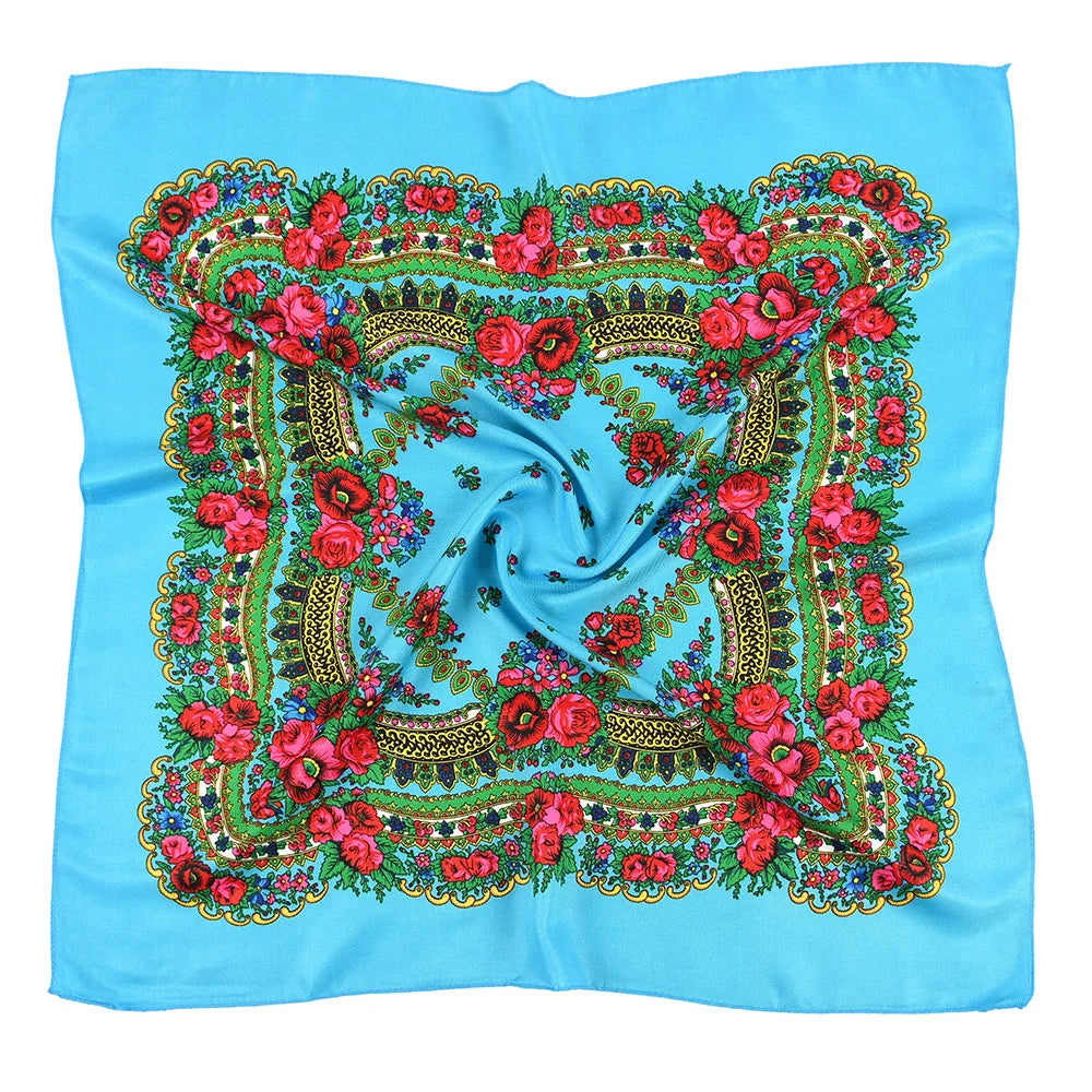 Women's Square Scarf, 70×70cm Printed Head Scarf and Bandana
