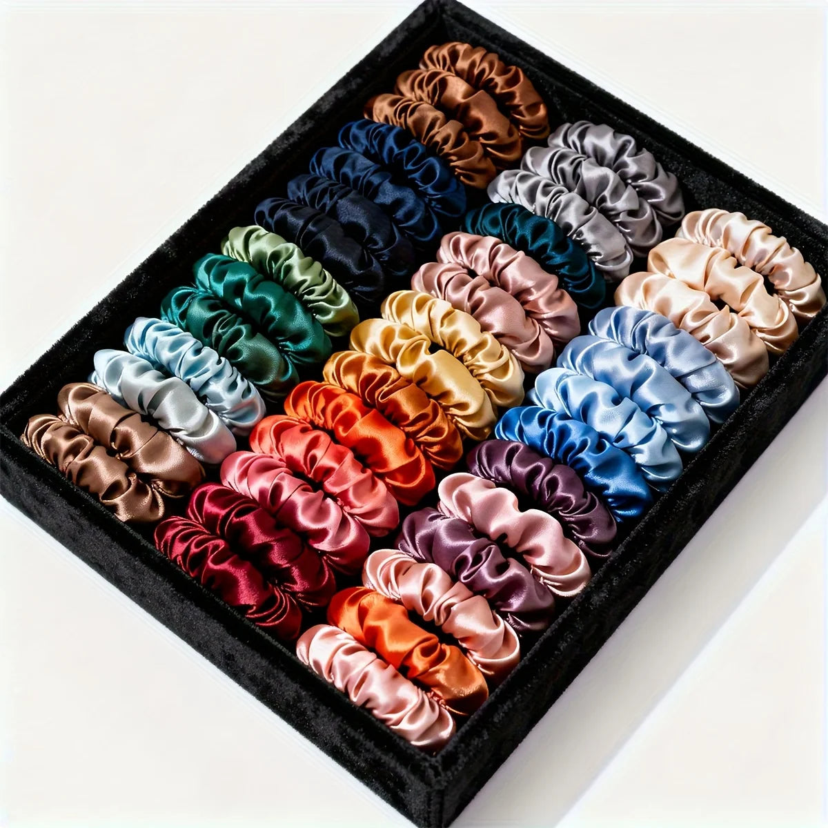 19pcs Scrunchies for Women Thin Hair Ties Multi Color Set