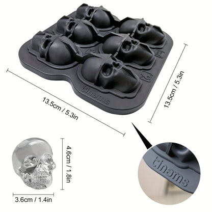 Skull Ice Cube Mold, 3D Silicone Ice Ball Maker for Drinks