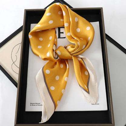 Women’s Square Scarf 70x70cm – Silk Feel Printed Hair Wrap