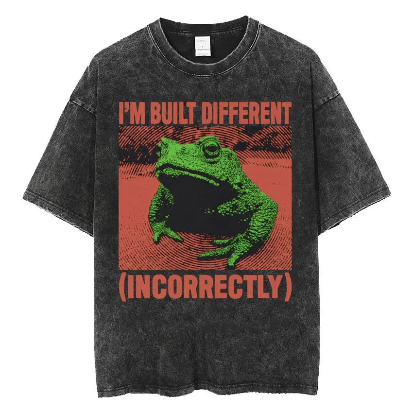 Men’s Oversized T-Shirt Retro Washed Funny Graphic Print