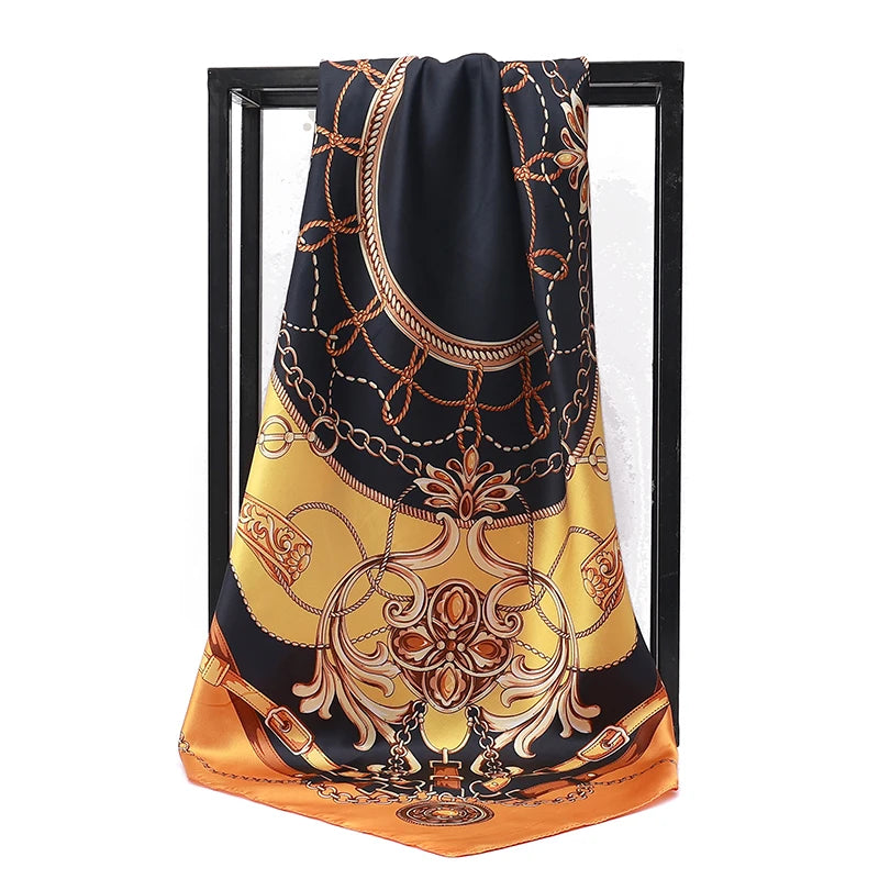 Women’s Square Scarf – 90cm Printed Shawl & Head Wrap