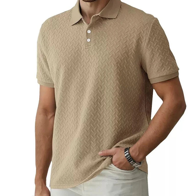 Men's Polo Shirt Short Sleeve Breathable Solid Color Casual Top