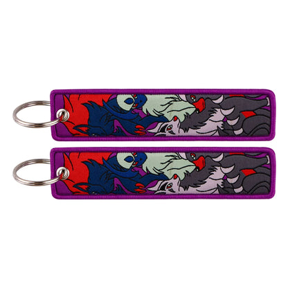 Embroidered Keychain Double-Sided Key Fob for Car & Motorcycle