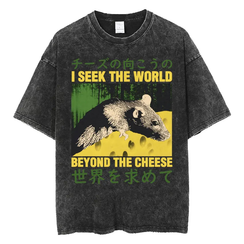 Men’s Oversized T-Shirt Retro Washed Funny Graphic Print