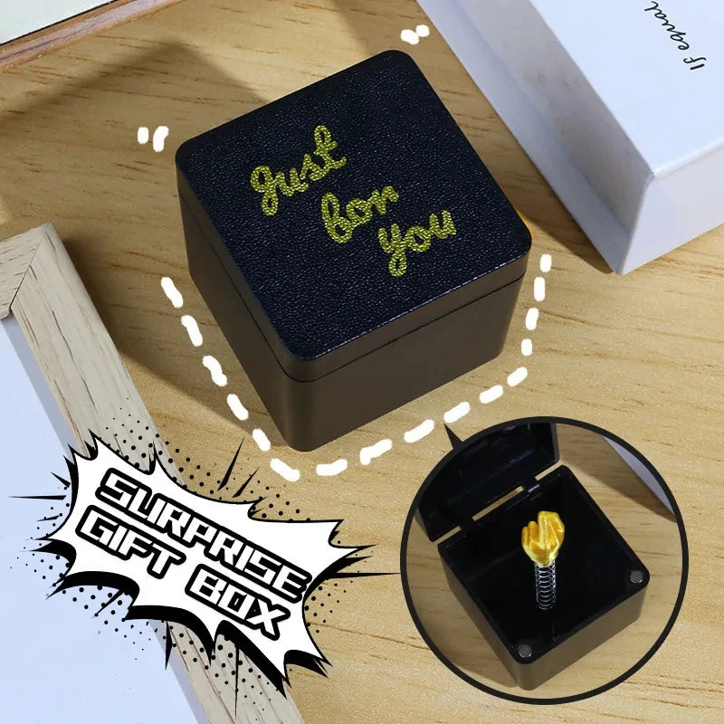 Middle Finger Prank Gift Box – Funny Surprise Desk Decoration