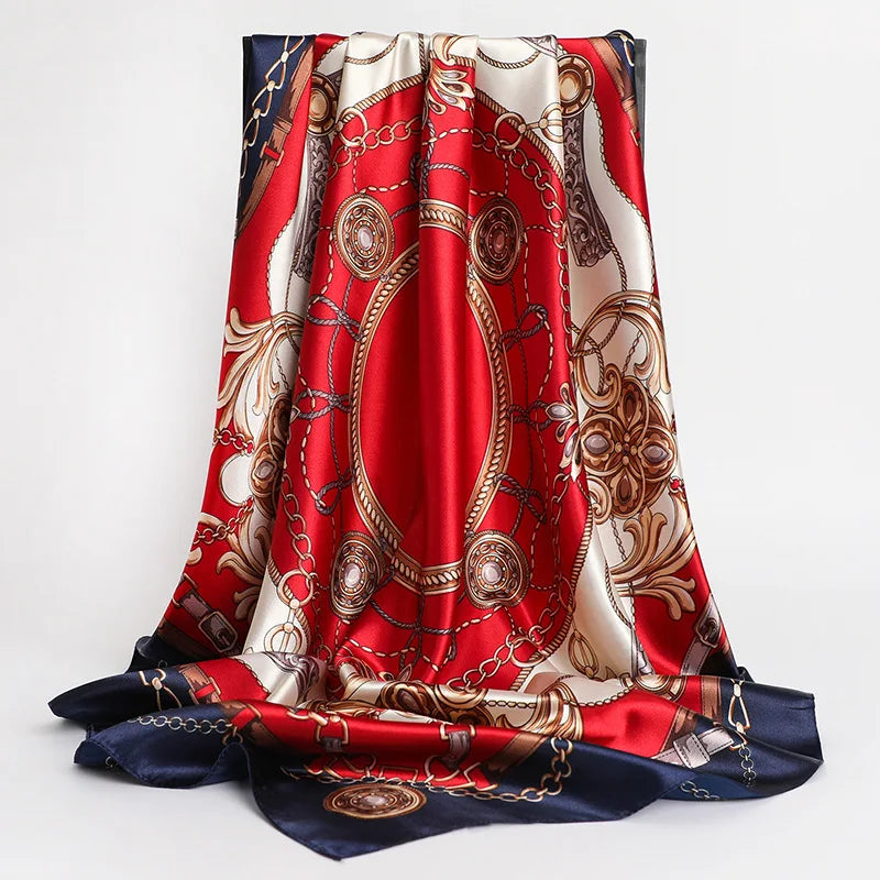 Women’s Square Scarf – 90cm Printed Shawl & Head Wrap
