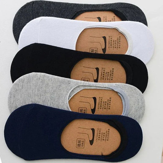 Men’s No Show Socks 5 Pairs Cotton Breathable Low Cut
