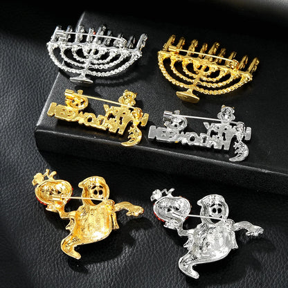 Ghost Brooch Halloween Rhinestone Lapel Pin for Men and Women