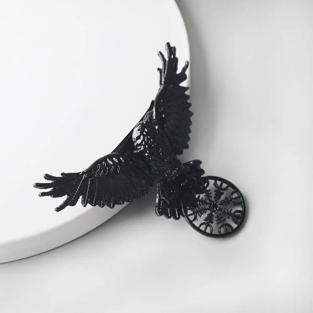 Gothic Hair Clip Crow Design Metal Barrette for Women