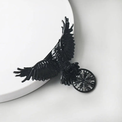 Gothic Hair Clip Crow Design Metal Barrette for Women