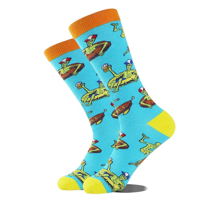 Men's Funny Socks, Novelty Cotton Crew Socks, Crazy Designs