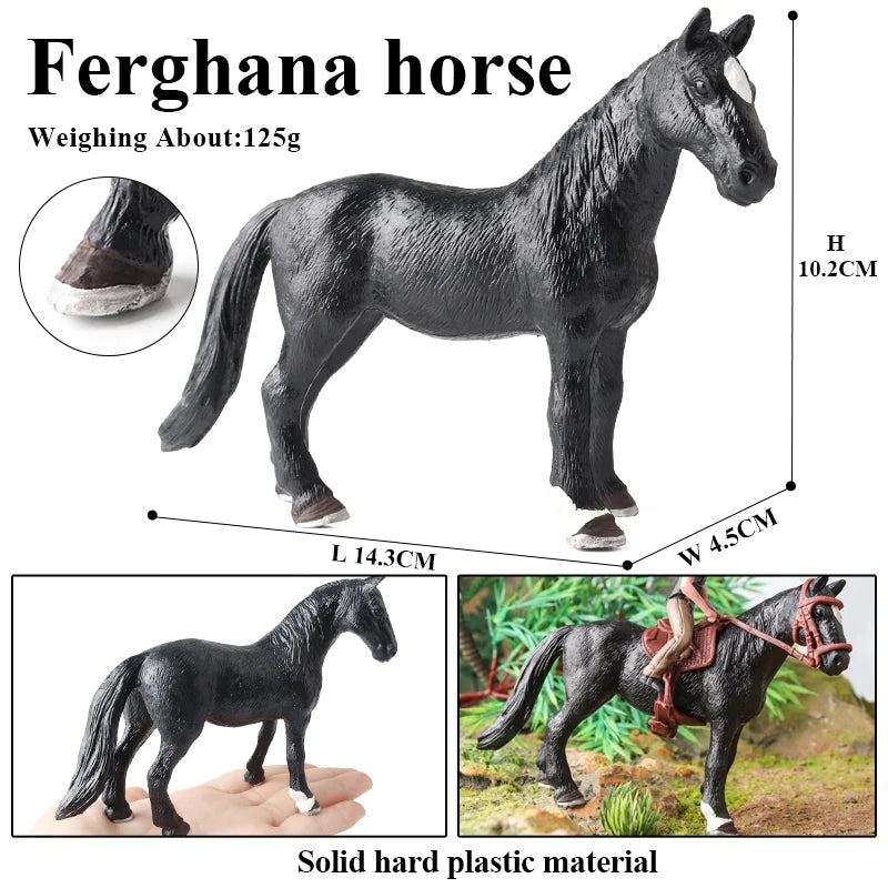 Horse Figurine, Realistic PVC Animal Model Toy for Kids