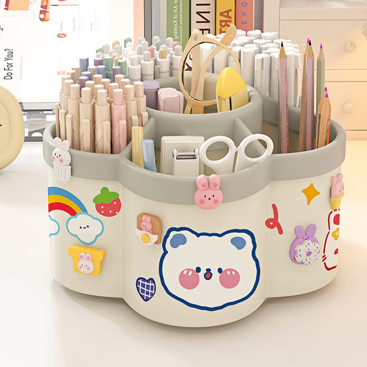 Rotating Pen Holder – Large Capacity Desk Organizer for Office & Study