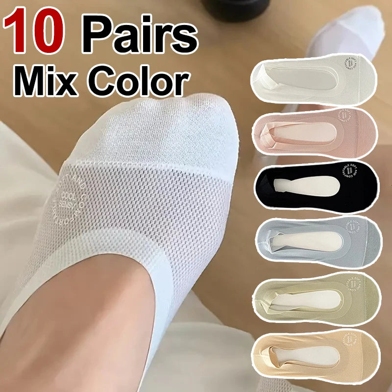 Women’s No Show Socks – Breathable Mesh Low Cut Cotton Socks