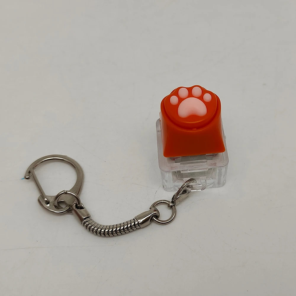 Fidget Keychain Cat Paw Silicone Clicker Toy