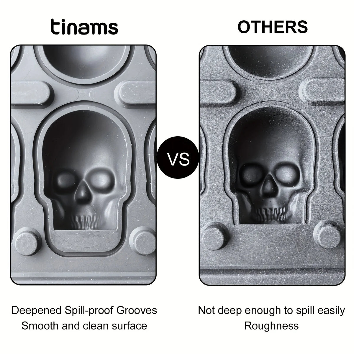 Skull Ice Cube Mold, 3D Silicone Ice Ball Maker for Drinks