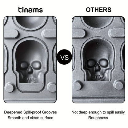 Skull Ice Cube Mold, 3D Silicone Ice Ball Maker for Drinks