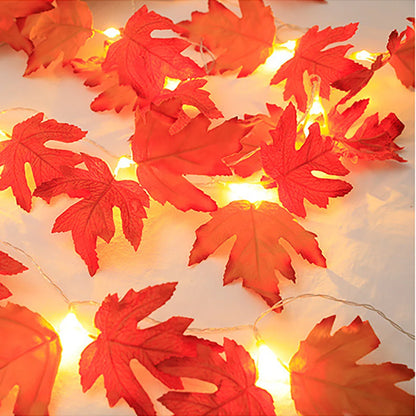 Halloween Maple Leaf String Lights 2/3/6M Garland Decoration