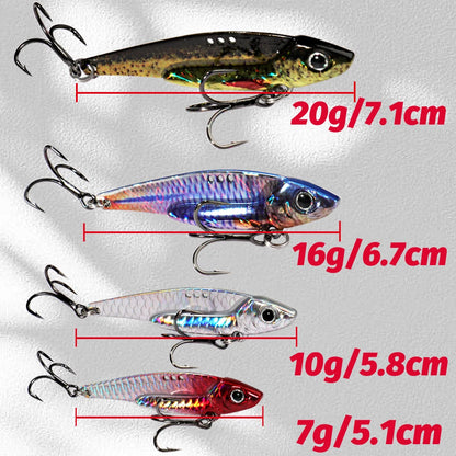 Vibration Fishing Lure Sinking Blade Bait with Treble Hook