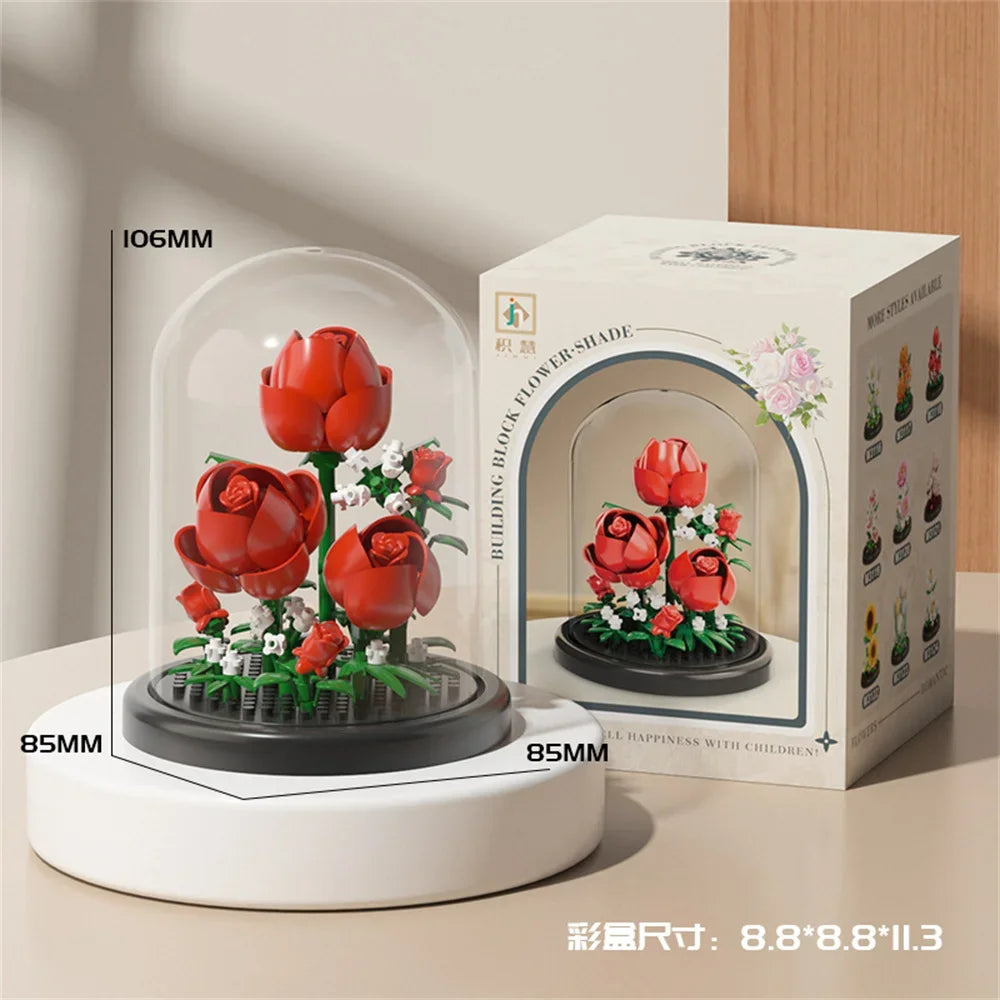 Flower Bouquet Building Blocks DIY Plant Model for Home Decor