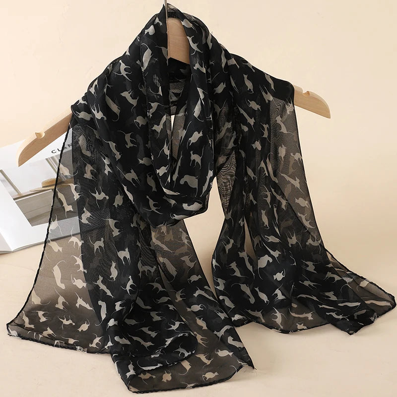 Chiffon Scarf for Women, 50×160cm Lightweight Summer Shawl