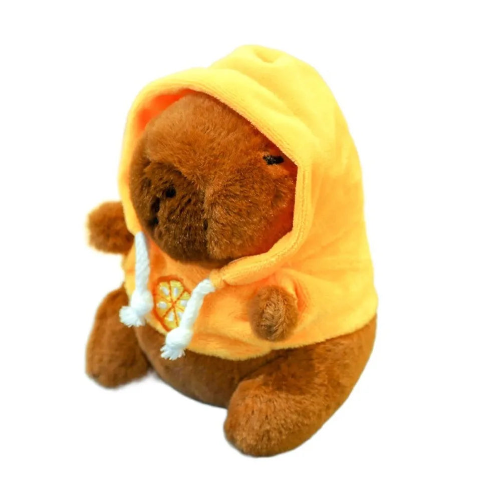 Capybara Plush Toy with Hoodie Wings – Mini Stuffed Animal Keychain