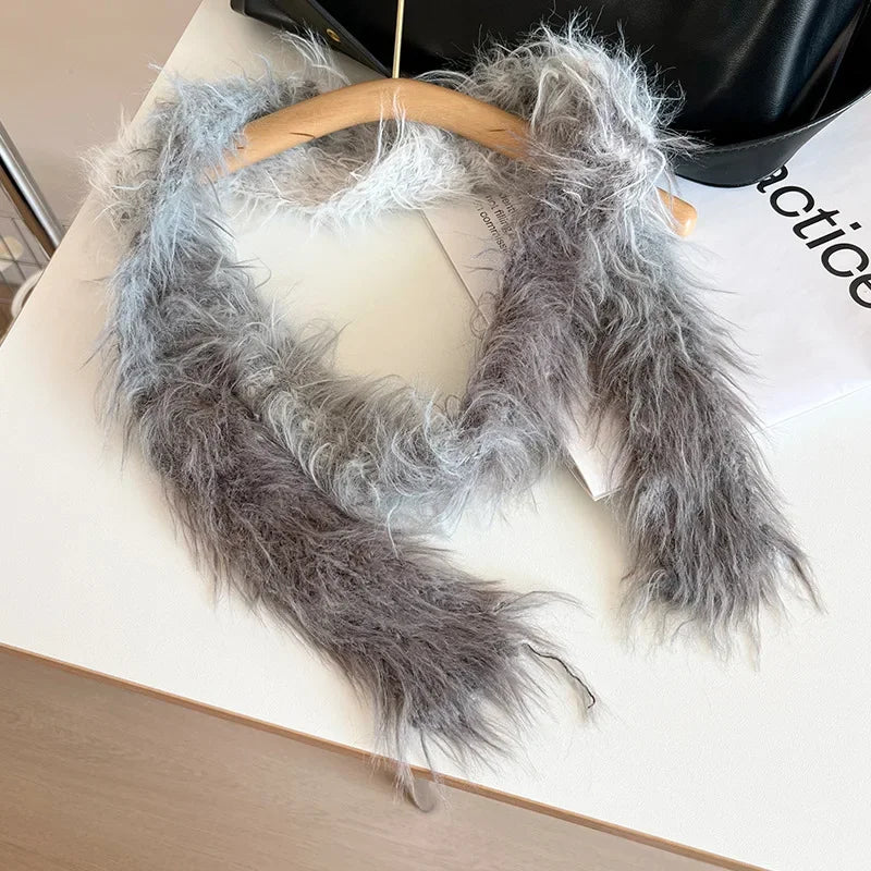 Women’s Winter Scarf – Plush Plaid Long Knit Warm Wrap