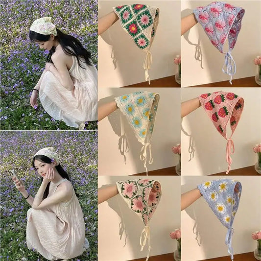 Women's Headscarf, Knitted Triangular Summer Head Wrap