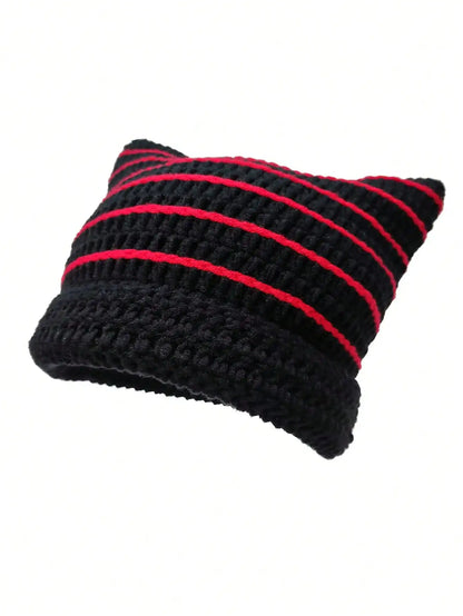 Women's Cat Ear Beanie Warm Knit Winter Hat 56-60cm