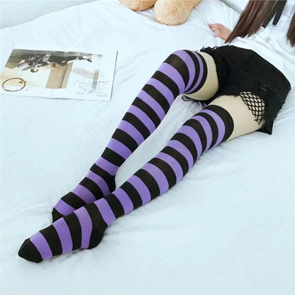 Women’s Striped Socks Long Tube Knee High Fashion Stockings