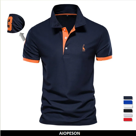 Men’s Embroidered Polo Shirt – Short Sleeve Casual Top