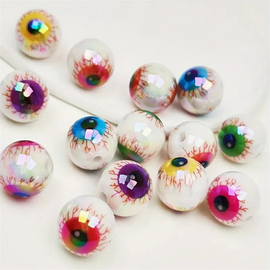 Halloween Eyeball Beads 16mm Acrylic Spooky Eye Beads 10PCS