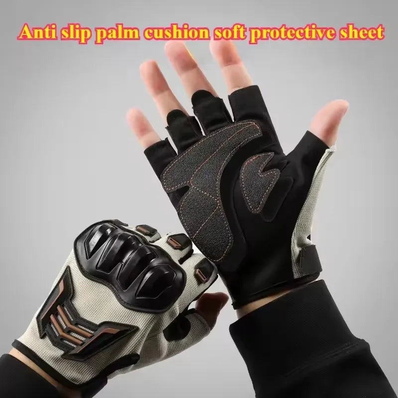 Half Finger Motorcycle Gloves Anti-Slip Cycling Riding Gloves