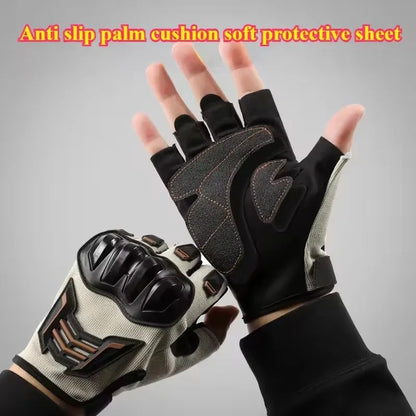 Half Finger Motorcycle Gloves Anti-Slip Cycling Riding Gloves