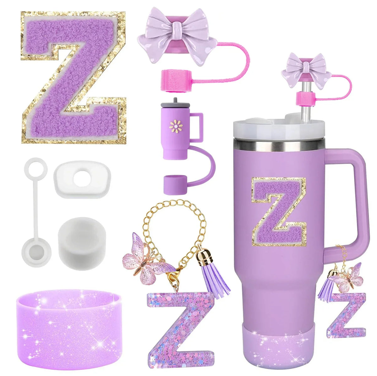 Tumbler Accessories Set – 8PCS Silicone Straw & Cup Covers